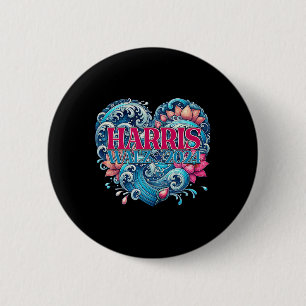 Macaron Rond 5 Cm De Blue Lotus Pour Kamala Harris 2024 Wheimer 2024