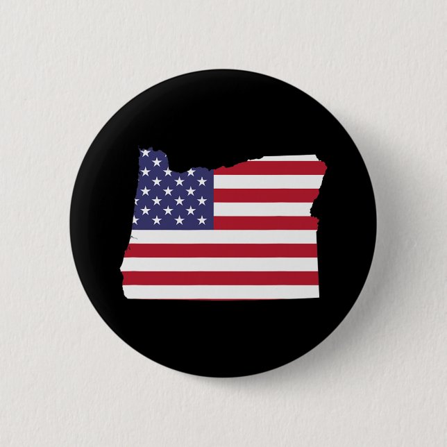 Macaron Rond 5 Cm De Juillet Oregon State American Flag Party (Devant)