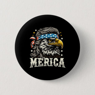 Macaron Rond 5 Cm De Juillet Patriotic Funny Eagle Juillet 4 Usa Mer