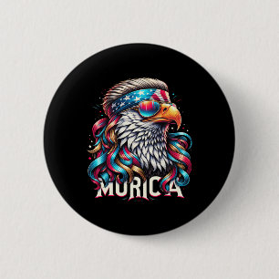 Macaron Rond 5 Cm De Juillet Patriotic Funny Eagle Juillet 4 Usa Mur