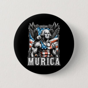 Macaron Rond 5 Cm De Juillet Patriotique Funny George Washington Jui