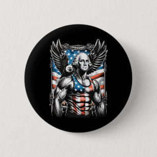 Macaron Rond 5 Cm De Juillet Patriotique Funny George Washington Jui