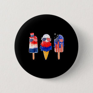 Macaron Rond 5 Cm De Juillet Popsicle Rouge Blanc Bleu Américain Dra