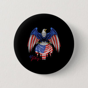 Macaron Rond 5 Cm De Juillet S - Chemises Patriotiques - Aigle Drape