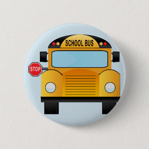 Macaron Rond 5 Cm De nouveau à l'autobus scolaire