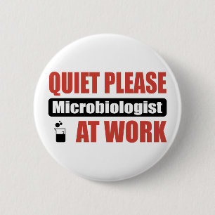 Macaron Rond 5 Cm De tranquillité microbiologiste svp au travail