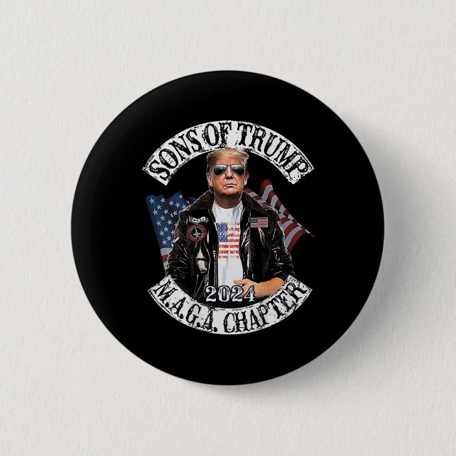 Macaron Rond 5 Cm De Trump Maga Chapitre 2024 (à l'arrière) (Devant)