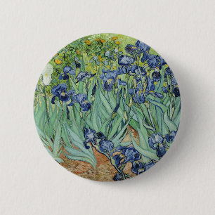 Macaron Rond 5 Cm De Van Gogh toujours la vie : Vase avec des iris