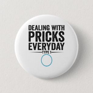 Macaron Rond 5 Cm Dealing With Pricks Everyday Type 1 Diabetes Gift