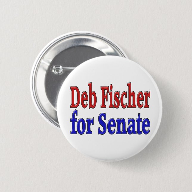 Macaron Rond 5 Cm Deb Fischer pour le Sénat (Devant & derrière)
