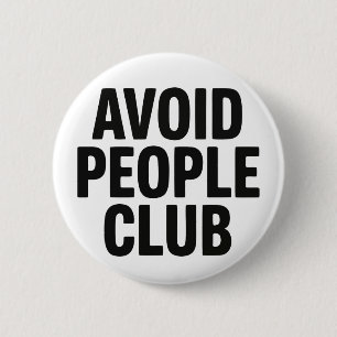 Macaron Rond 5 Cm Déclaration d'humour de club d'introvertis évitant