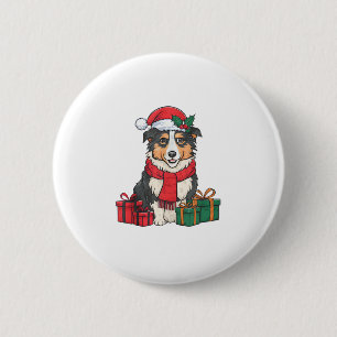 Macaron Rond 5 Cm Décoration de fête de Noël Chien de Berger austral