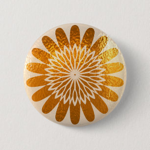 Macaron Rond 5 Cm Décoration d'or d'ART de tournesol