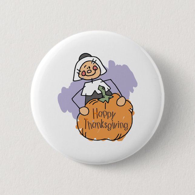 Macaron Rond 5 Cm Décoration Pèlerin Thanksgiving (Devant)