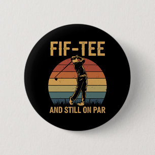Macaron Rond 5 Cm Décorations d'anniversaire Fif-tee Golf Pun et Sti