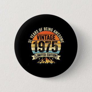 Macaron Rond 5 Cm Décorations d'anniversaire vintage 51 Hommes 51 an