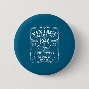 Macaron Rond 5 Cm Décorations d'anniversaire vintage 80 ans hommes d