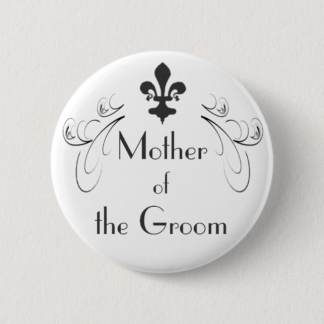 Macaron Rond 5 Cm Decorative Fleur de Lis Mother du bouton de marié (Devant)