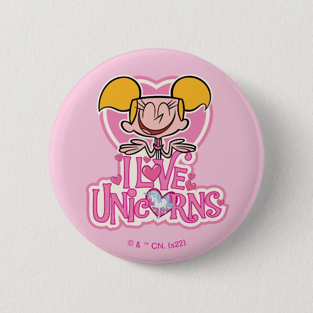 Macaron Rond 5 Cm Dee Dee - I Love Unicorns (Devant)