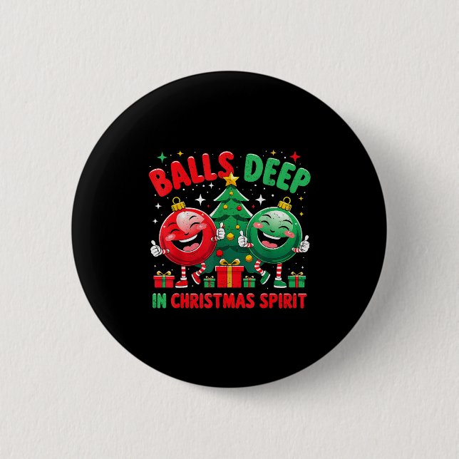 Macaron Rond 5 Cm Deep In Christmas Srit Funny Ornament  (Devant)