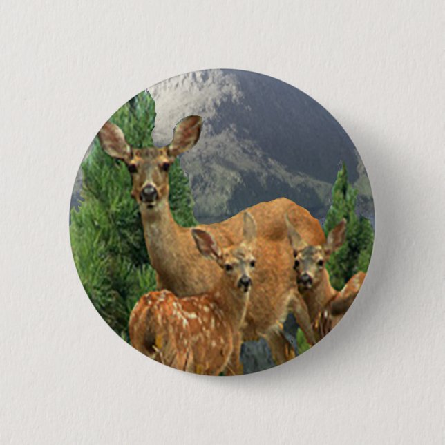 Macaron Rond 5 Cm Deer Art (Devant)
