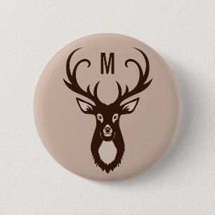Macaron Rond 5 Cm Deer avec votre Monogramme boutons personnalisés