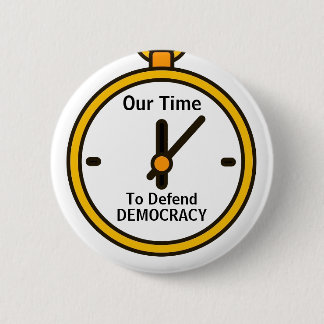 Macaron Rond 5 Cm Defend Democracy Button