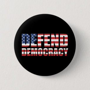 Macaron Rond 5 Cm Defend Democracy Pro-Democracy Voting Rights