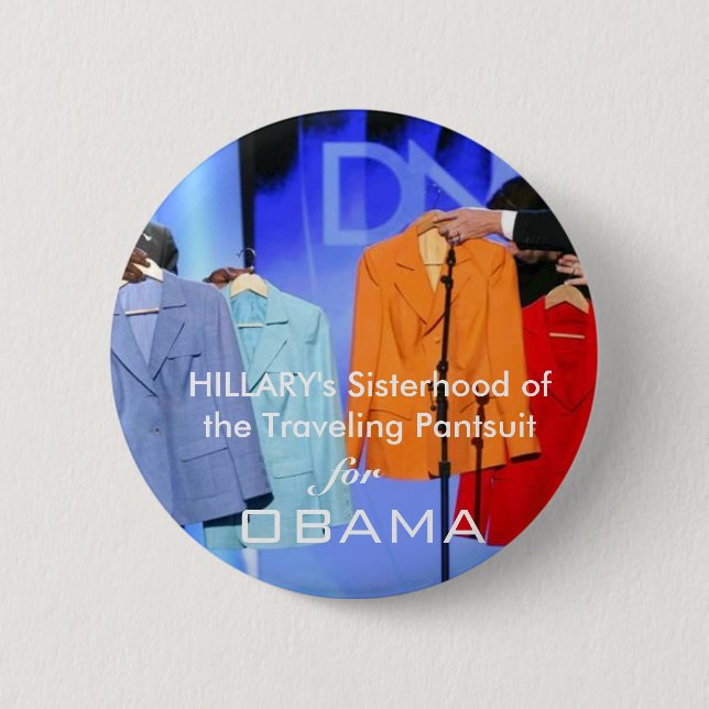 Macaron Rond 5 Cm Défenseurs de Hillary Clinton pour Obama (Devant)