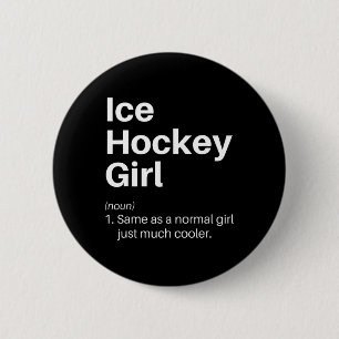 Macaron Rond 5 Cm Définition de fille de hockey sur glace drôle et s