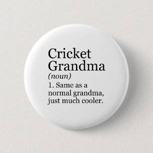 Macaron Rond 5 Cm Définition de grand-mère de cricket drôle sarcasme