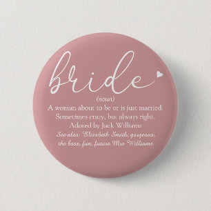 Macaron Rond 5 Cm Définition de la mariée de script, douche de maria