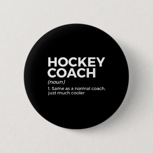 Macaron Rond 5 Cm Définition de l'entraîneur de hockey amusant