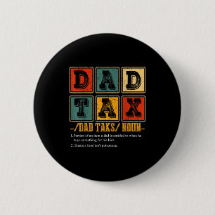 Macaron Rond 5 Cm Définition de papa drôle rétro Taxe Papa humour