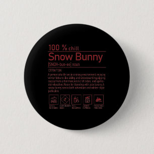 Macaron Rond 5 Cm Définition de Snow Bunny drôle tendance ski d'hive