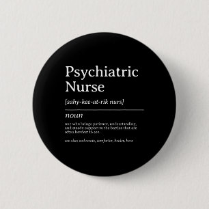 Macaron Rond 5 Cm Définition d'infirmière psychiatrique Citation sur