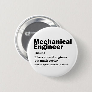 Macaron Rond 5 Cm Définition drôle d'ingénieur mécanique Ingénierie