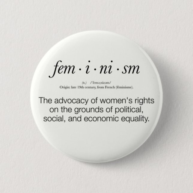 Macaron Rond 5 Cm Définition du féminisme (Devant)