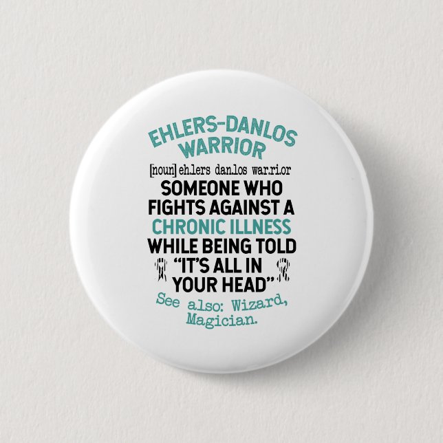 Macaron Rond 5 Cm Définition Ehlers Danlos Warrior (Devant)