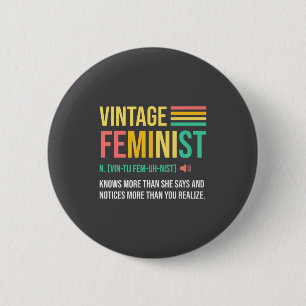 Macaron Rond 5 Cm Définition féministe vintage en sait plus qu'elle 