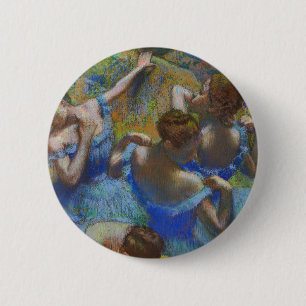 Macaron Rond 5 Cm Degas Danseuses Bleues Pastel Chef-d'œuvre d'Art