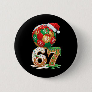 Macaron Rond 5 Cm Dégoulinade de foot de Noël Numéro 67 Garçons Foot