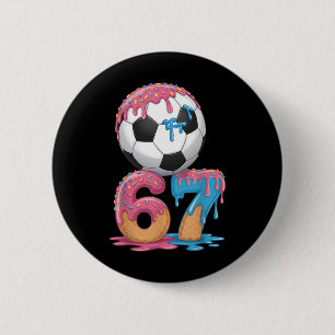 Macaron Rond 5 Cm Dégoulinade de foot Numéro 67 Joueur de foot-ball