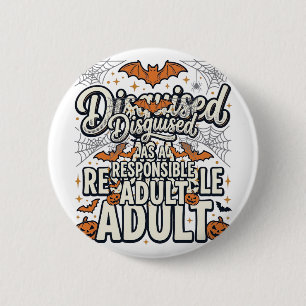 Macaron Rond 5 Cm Déguisé en vecteur Halloween d'adulte responsable