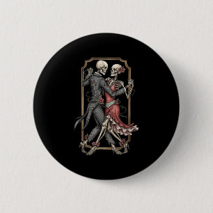 Macaron Rond 5 Cm Déguisement de danse tango squelette d'Halloween D