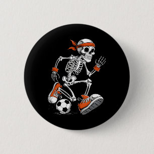 Macaron Rond 5 Cm Déguisement de foot de squelette drôle d'Halloween