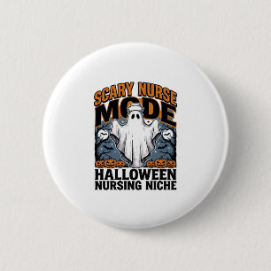 Macaron Rond 5 Cm Déguisement de nurse effrayant Halloween Ghost Nur