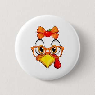 Macaron Rond 5 Cm Déguisement de Thanksgiving Coquette pomme visage