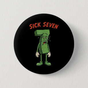 Macaron Rond 5 Cm Déguisement Halloween Sick Seven 67 Meme Drôle Rét
