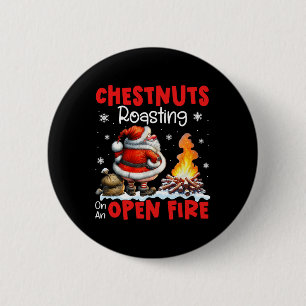 Macaron Rond 5 Cm Dégustation De Châtaignes Au Feu Ouvert Drôle Rude
